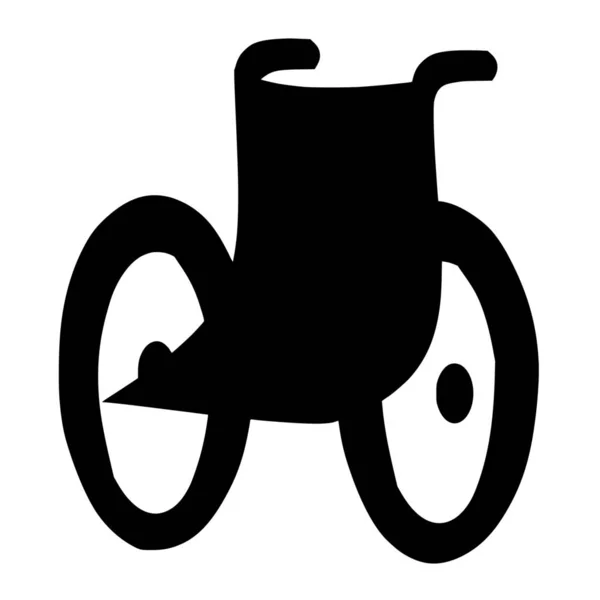 Vektorová Silueta Invalidního Vozíku Bílém Pozadí — Stockový vektor