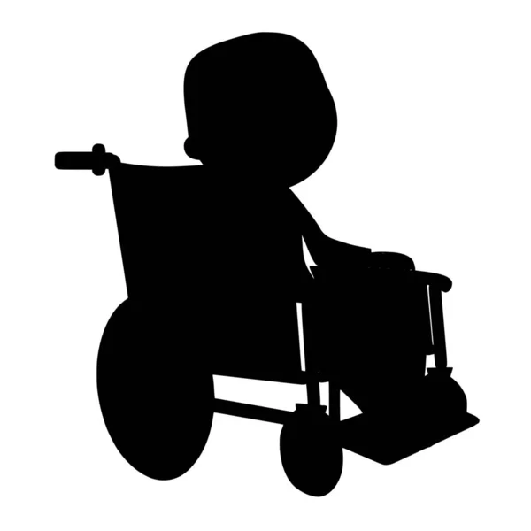 Векторный Силуэт Инвалидного Кресла Белом Фоне — стоковый вектор