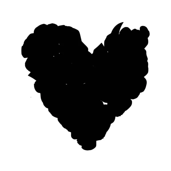 Vector Silhouette Heart White Background — Stock Vector