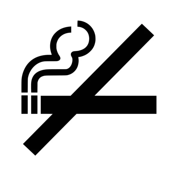 Vektorová Silueta Zákazu Kouření Bílém Pozadí — Stockový vektor