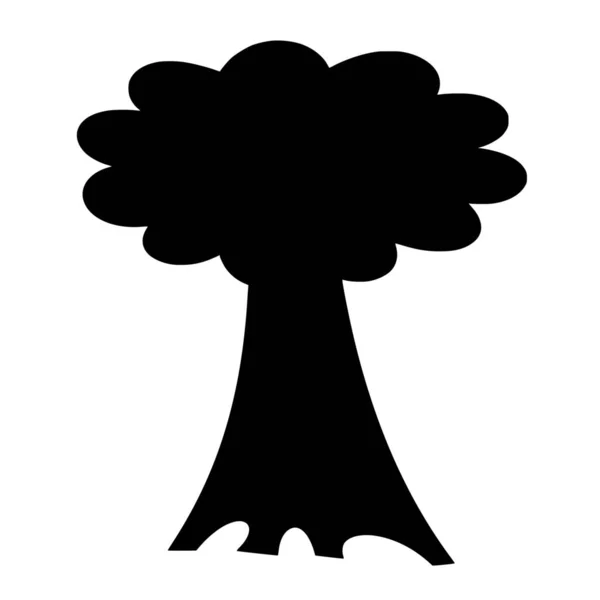 Sílhueta Vetorial Árvore Fundo Branco — Vetor de Stock