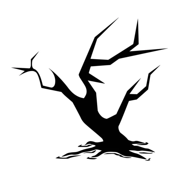 Ağaç Beyaz Zemin Üzerine Siluet Vektör — Stok Vektör