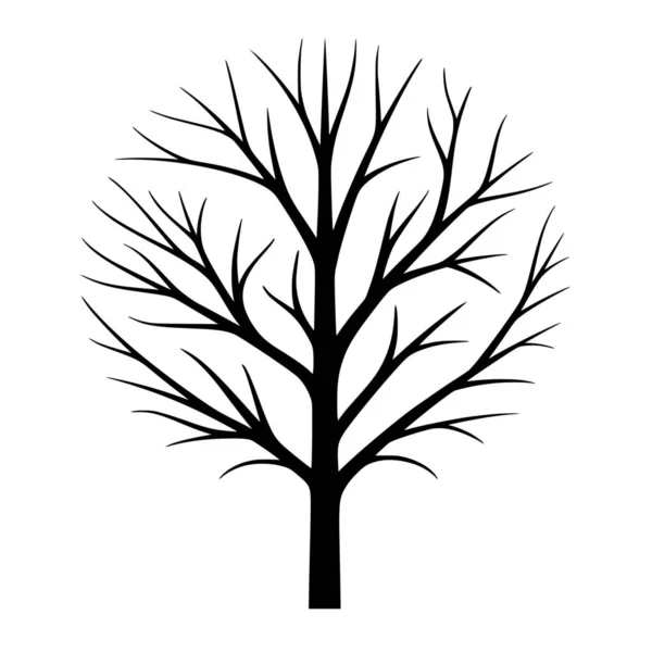 Vector Silhouette Tree White Background — Stock Vector