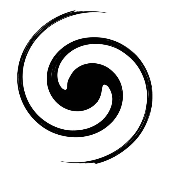 Vektorsilhouette Einer Kühnen Spirale Auf Weißem Hintergrund — Stockvektor