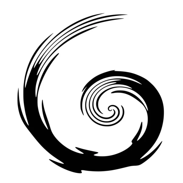 Vektorsilhouette Einer Kühnen Spirale Auf Weißem Hintergrund — Stockvektor