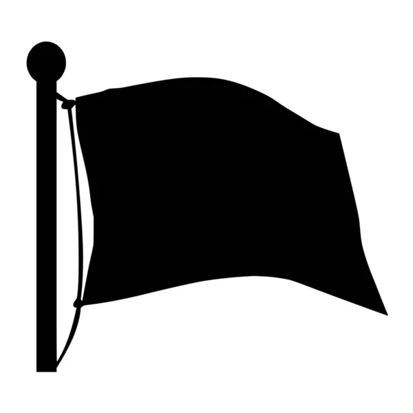 Silueta Vectorial Bandera Sobre Fondo Blanco — Vector de stock