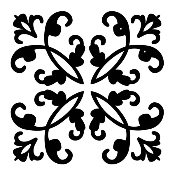 Vektorová Silueta Ornamentu Bílém Pozadí — Stockový vektor