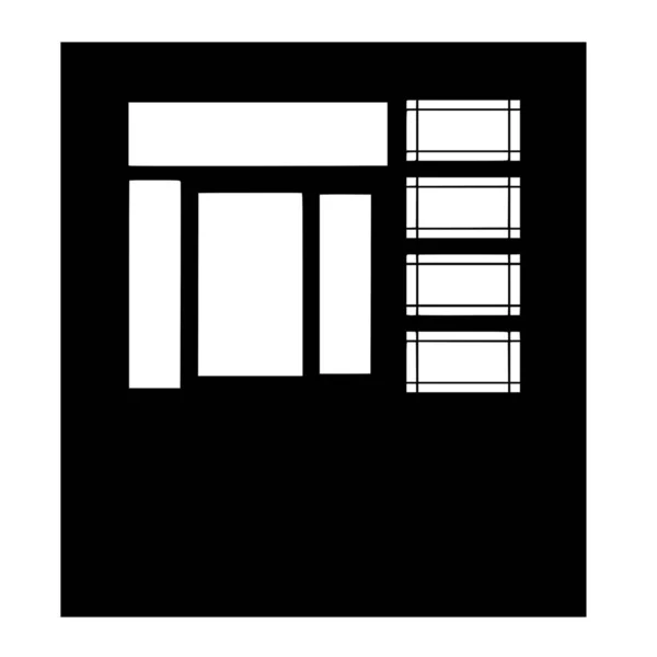 Vektor Silhouette Des Fensters Auf Weißem Hintergrund — Stockvektor