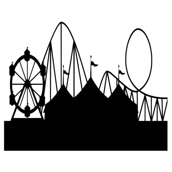Vektorsilhouette Des Zirkus Auf Weißem Hintergrund — Stockvektor