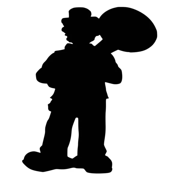 Silhouette Vectorielle Clown Sur Fond Blanc — Image vectorielle