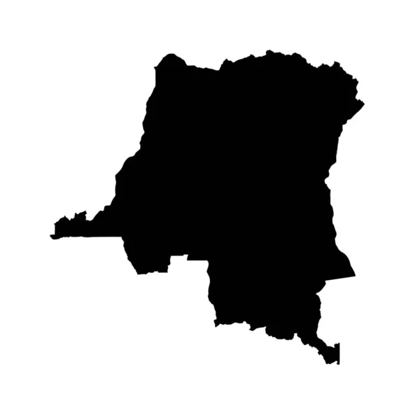 Vector Silhouet Van Congo Kaart Witte Achtergrond — Stockvector