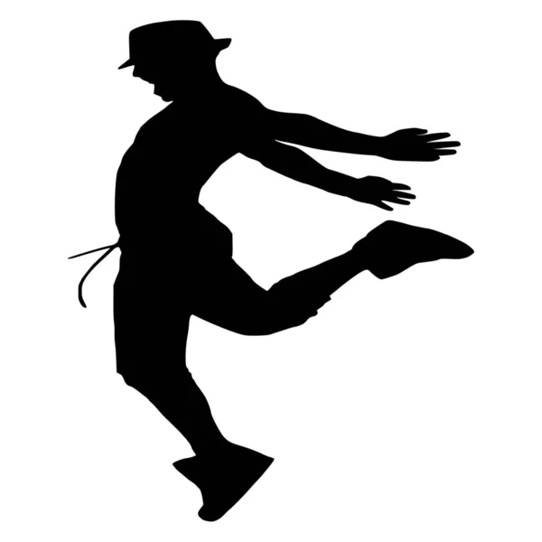 Vector Silhouette Dancer White Background — Stock Vector