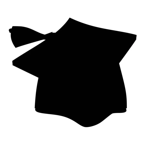 Beyaz Arka Planda Diploma Şapkasının Vektör Silueti — Stok Vektör