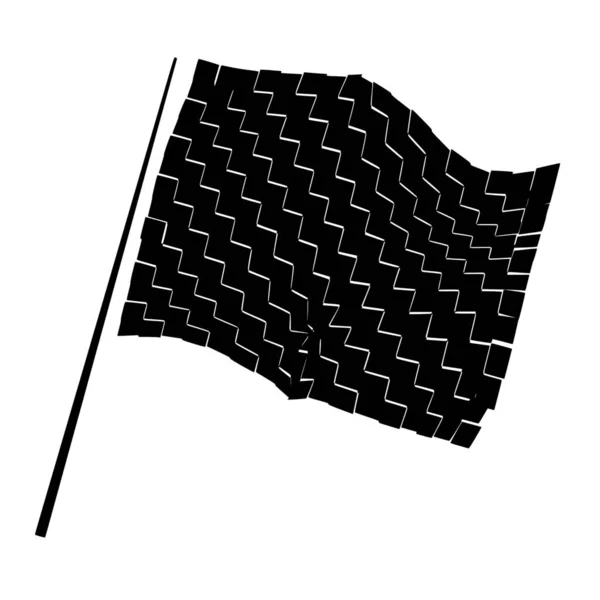 Silueta Vectorial Bandera Sobre Fondo Blanco — Vector de stock