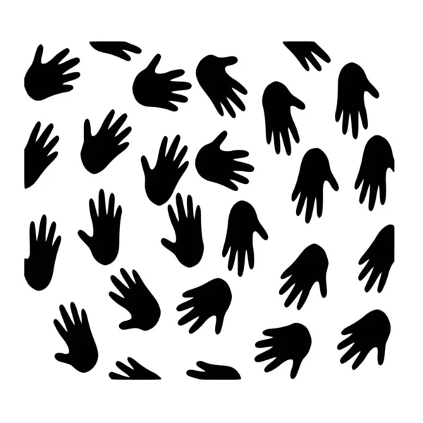Vector Silhouette Hand White Background — Stock Vector