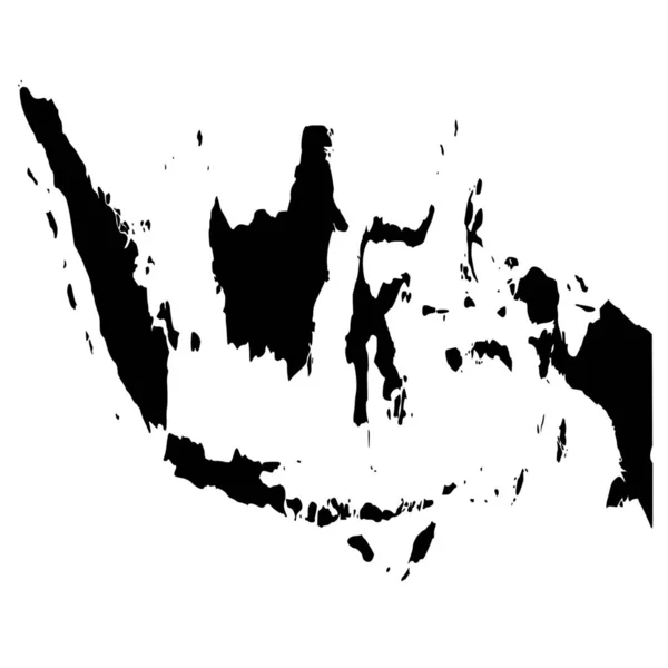 Vector Σιλουέτα Του Χάρτη Της Ινδονησίας Λευκό Φόντο — Διανυσματικό Αρχείο
