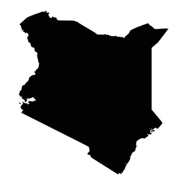 Vector Σιλουέτα Του Χάρτη Kenya Λευκό Φόντο — Διανυσματικό Αρχείο