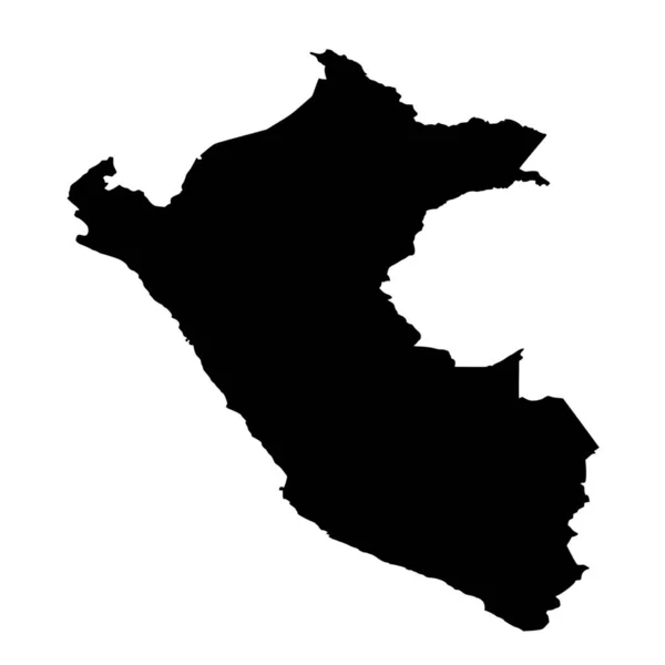 Vector Silhouet Van Peru Kaart Witte Achtergrond — Stockvector