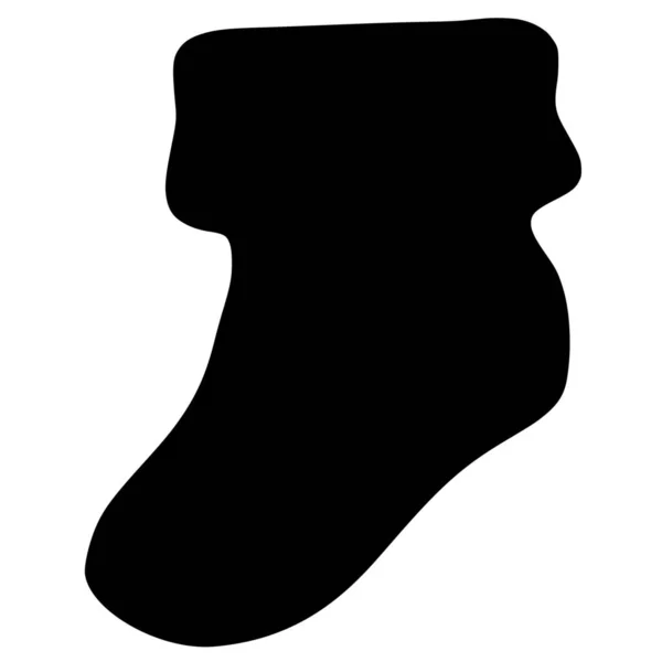 Vektor Silhouette Der Socke Auf Weißem Hintergrund — Stockvektor