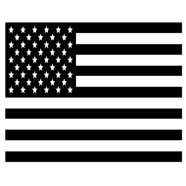 Silhouette Vettoriale Della Bandiera Usa Sfondo Bianco — Vettoriale Stock