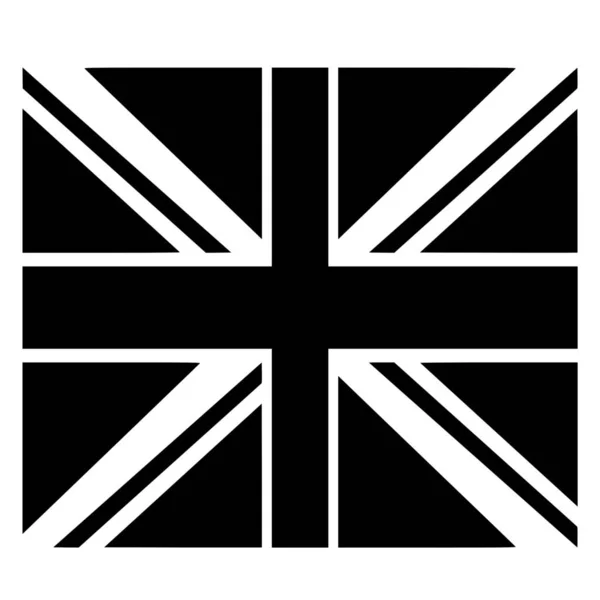 Silhouette Vectorielle Drapeau Britannique Sur Fond Blanc — Image vectorielle