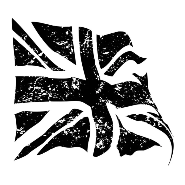 Sílhueta Vetorial Bandeira Reino Unido Fundo Branco —  Vetores de Stock