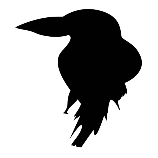 Silhouette Vettoriale Uccello Sfondo Bianco — Vettoriale Stock