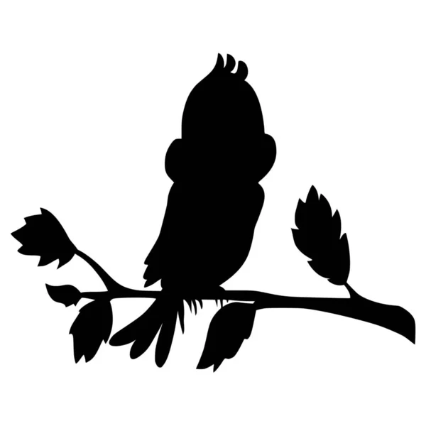 Silhouette Vectorielle Bird Sur Fond Blanc — Image vectorielle