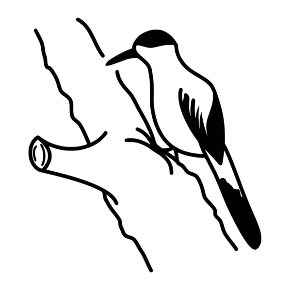 Silueta Vectorial Pájaro Sobre Fondo Blanco — Archivo Imágenes Vectoriales