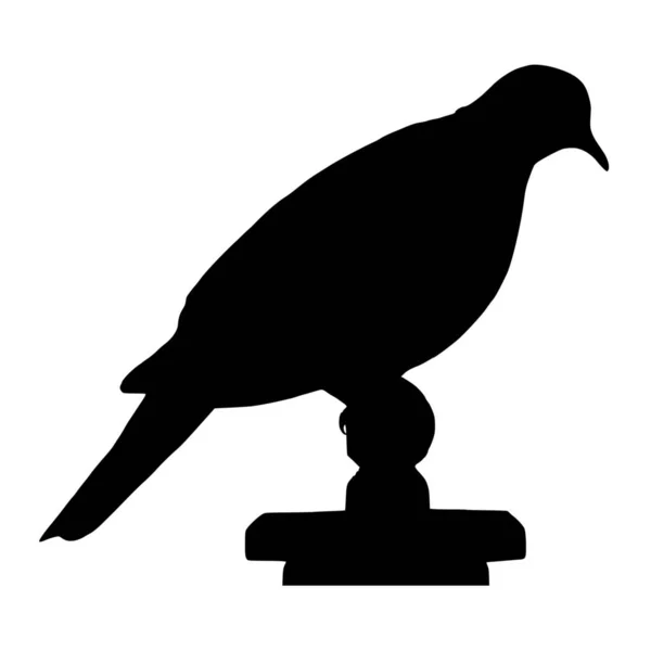Vector Silhouette Dove Bird White Background — Stock Vector