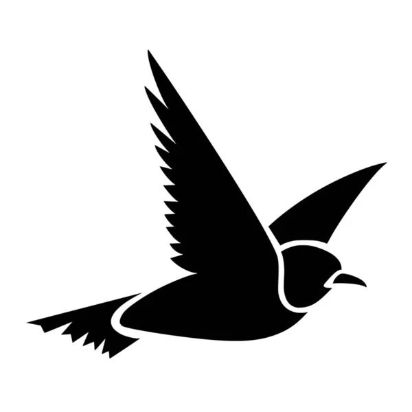 Vektor Silhouette Des Taubenvogels Auf Weißem Hintergrund — Stockvektor