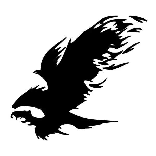 Vektor Silhouette Des Adlers Auf Weißem Hintergrund — Stockvektor