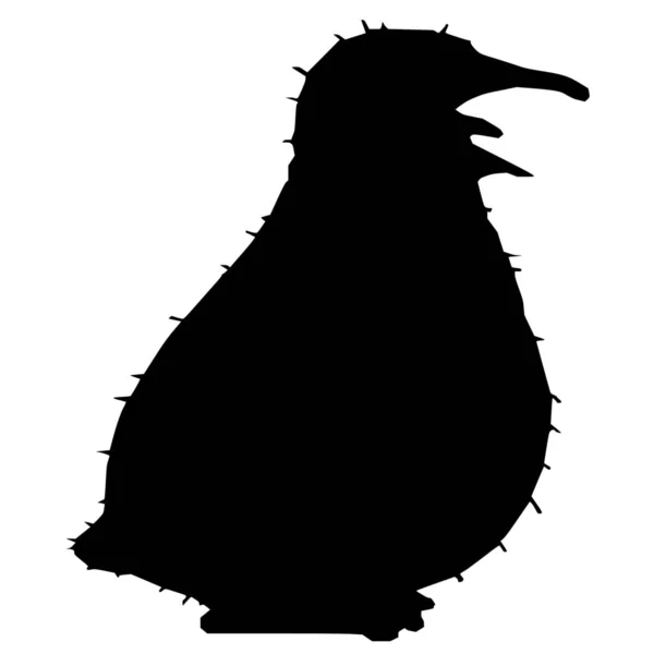 Vektorsilhouette Eines Kiwi Vogels Auf Weißem Hintergrund — Stockvektor