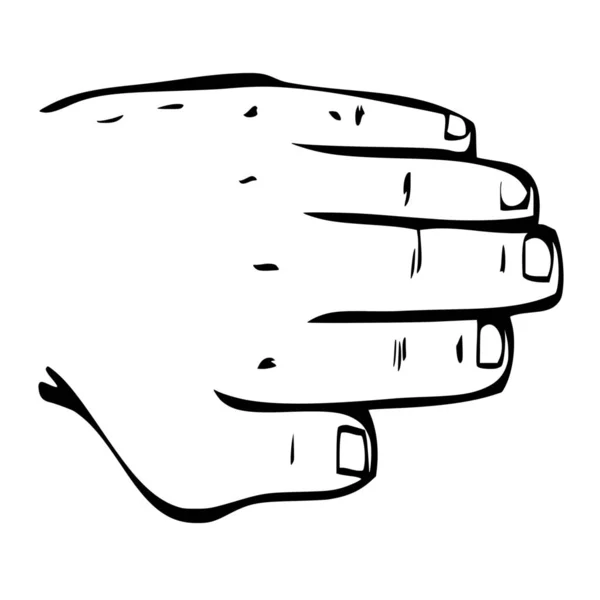 手在白色背景上的向量轮廓 — 图库矢量图片