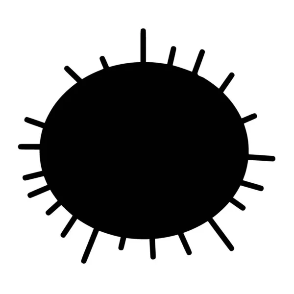 Векторный Силуэт Вируса Бактерий Белом Фоне — стоковый вектор