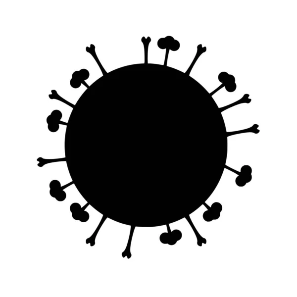 Silhouette Vectorielle Virus Bactérien Sur Fond Blanc — Image vectorielle