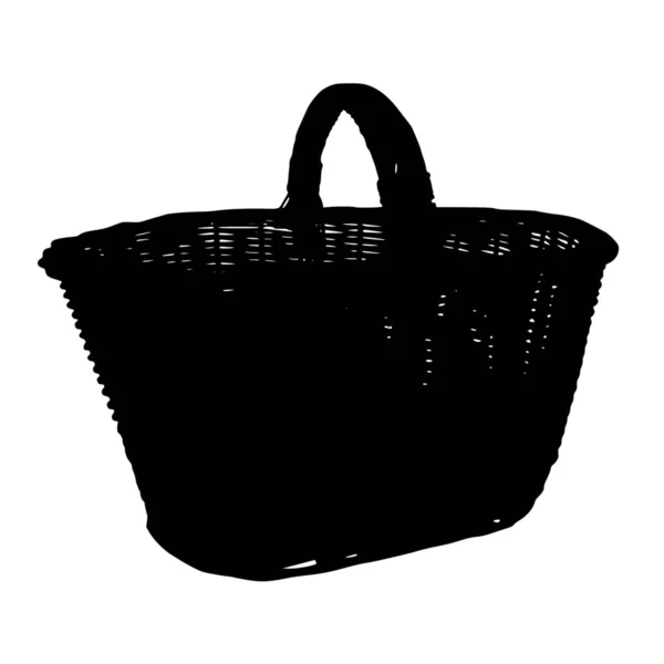 Vector Silhouette Basket White Background — Stock Vector