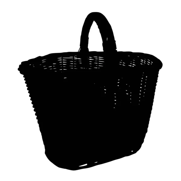Vector Silhouette Basket White Background — Stock Vector