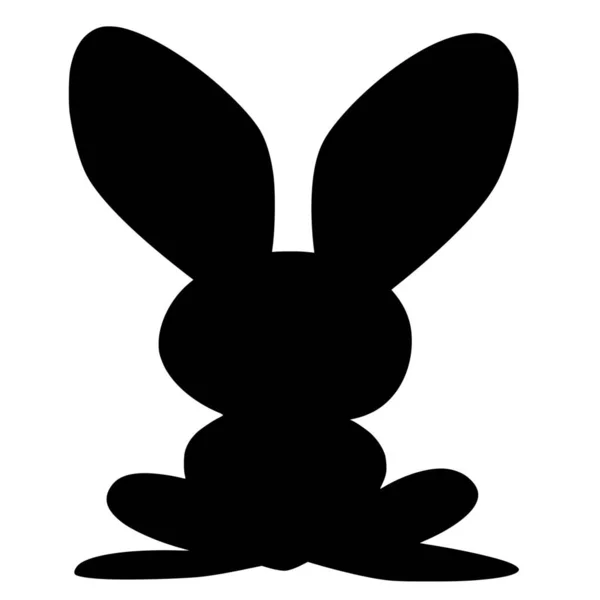 Vector Silhouette Rabbit White Background — Stock Vector