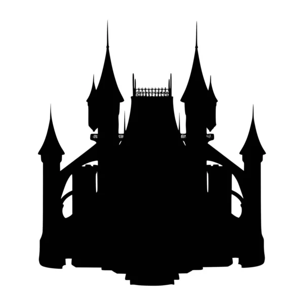 Vector Silhouette Castle White Background — Stock Vector