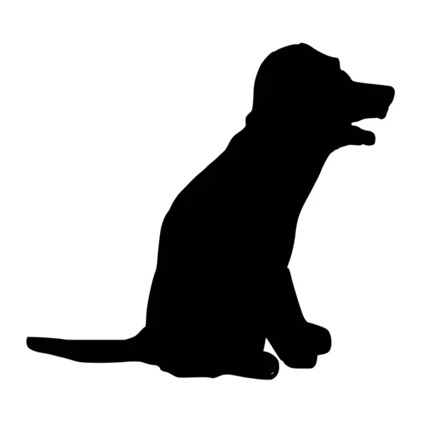 狗的向量剪影在白色背景 — 图库矢量图片