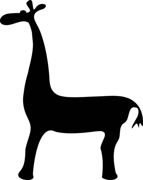 Vektorsilhouette Der Giraffe Auf Weißem Hintergrund — Stockvektor