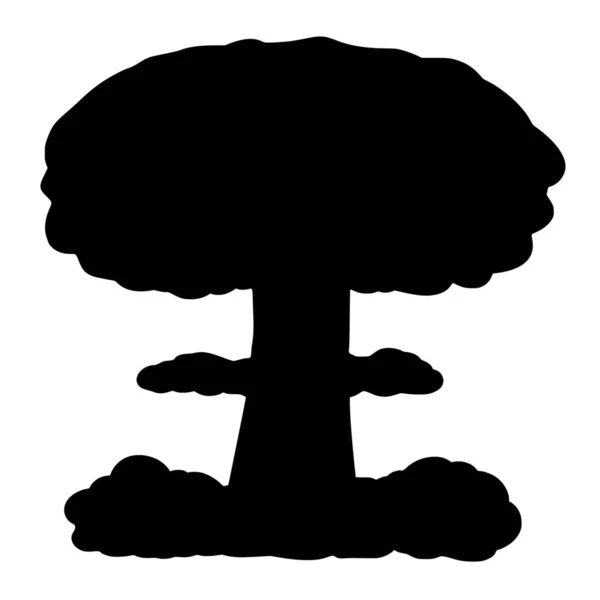 Векторный Силуэт Ядерного Взрыва Белом Фоне — стоковый вектор