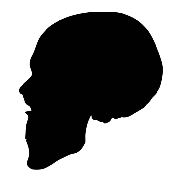 Silueta Vectorial Cráneo Sobre Fondo Blanco — Archivo Imágenes Vectoriales