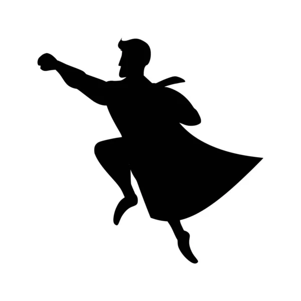 Векторный Силуэт Супергероя Белом Фоне — стоковый вектор