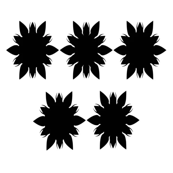 Silhouette Vectorielle Fleurs Sur Fond Blanc — Image vectorielle