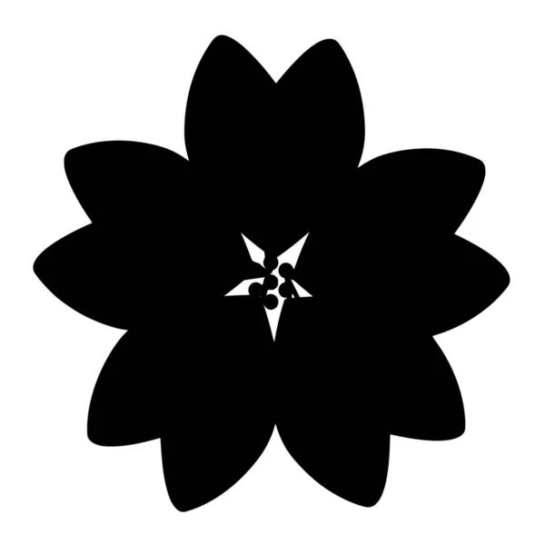 Vektorová Silueta Květin Bílém Pozadí — Stockový vektor
