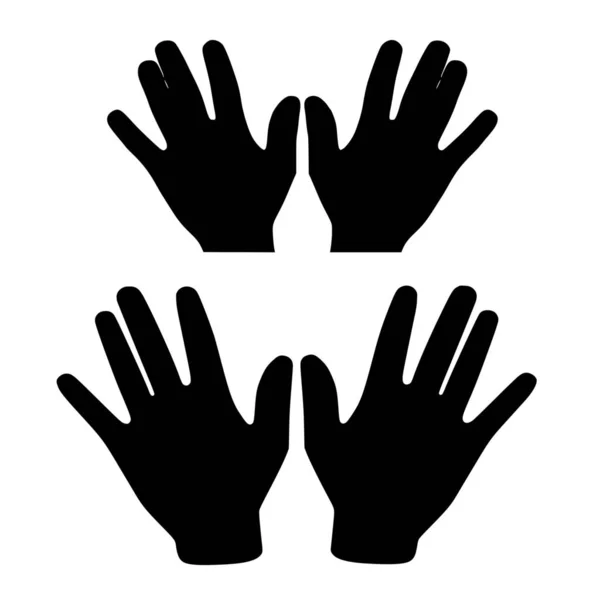 Vector Silhouette Hands White Background — Stock Vector