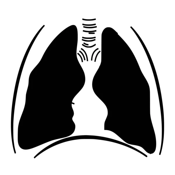 Beyaz Arkaplanda Akciğerlerin Vektör Silueti — Stok Vektör