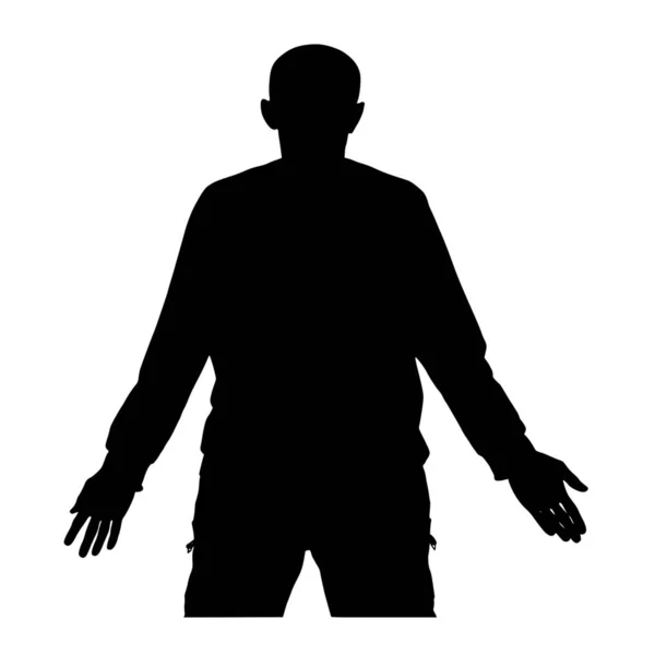 Vector Silhouette Man White Background — Stock Vector